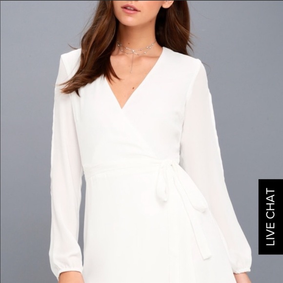 lulus white wrap dress